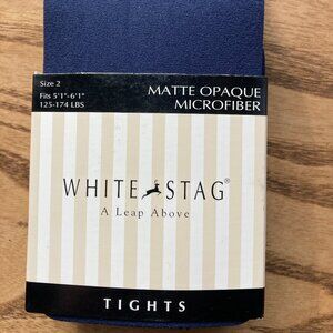 Dark Blue Opaque Tights, White Stag Brand, Women's Size 2 see chart in photo
